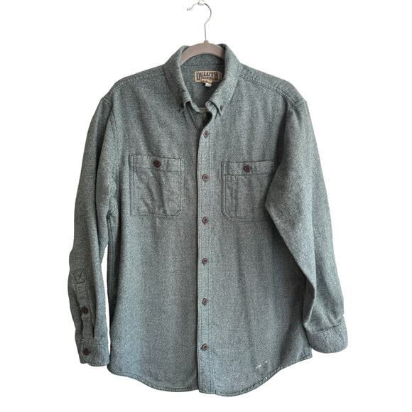 Duluth Trading Co Men’s Size Medium Green Cotton Button Up Long Sleeve Shirt - Picture 2 of 5